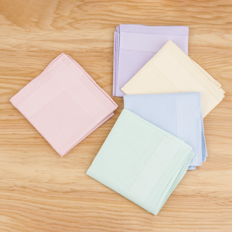 10 قطعة منديل الحلوى الملونة عادي اللون ساحة منديل مربع مختلط اللون القطن الخالص بتمشيط منديل 40X40 سنتيمتر