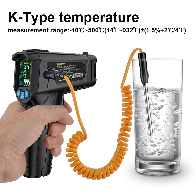 MESTEK -50-800 درجة ميزان الحرارة الرقمي مقياس الرطوبة ميزان الحرارة الأشعة تحت الحمراء الرطوبة مقياس الرطوبة درجة الحرارة مقياس الرطوبة