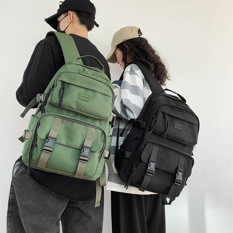 GNWXY أنيق حقائب الظهر الرياضية الرجال النساء الأزواج بلون أكياس سعة كبيرة المدرسية حقيبة السفر عادية دروبشيبينغ