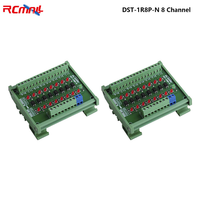 RCmall 2 قطعة DST-1R8P-N 8 قناة Optocoupler 24 فولت إلى 5 فولت وحدة العزلة PLC مستوى إشارة الجهد تحويل المجلس لاردوينو