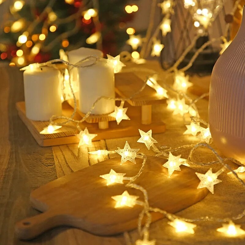 20 LED الكرة جارلاند أضواء ندفة الثلج ستار الجنية أضواء عطلة الإضاءة حلي معلقة للمنزل غرفة حفل زفاف الديكور