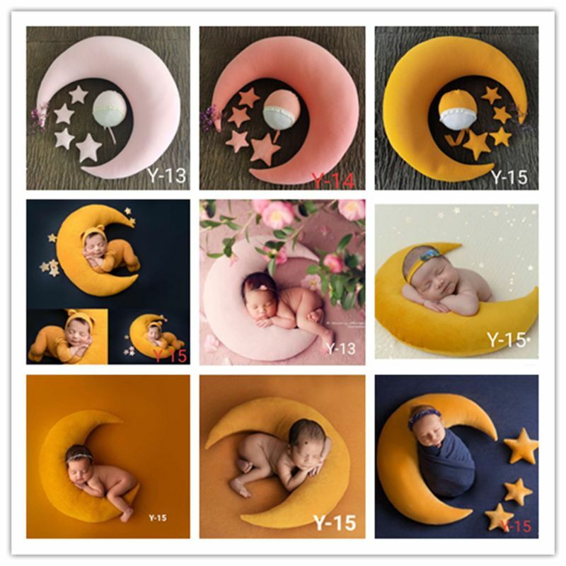الطفل قبعة Posing الفول القمر وسادة نجوم مجموعة الرضع صور اطلاق النار الملحقات الوليد التصوير الدعائم