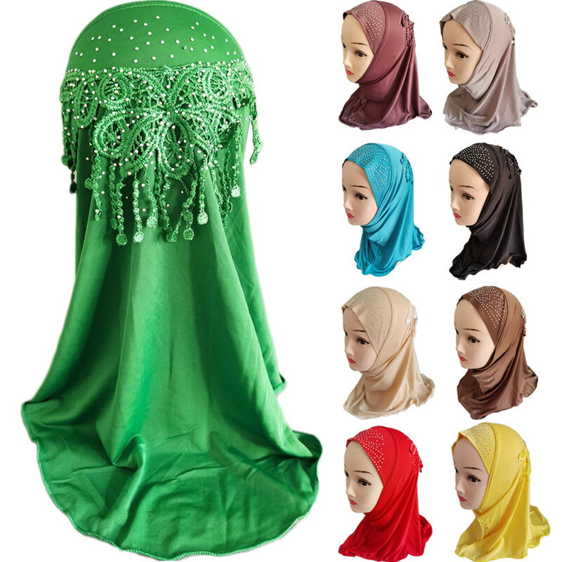 حجاب إسلامي فوري للفتيات ، حجاب بوهيمي ، حجاب بشرابة ، شال إسلامي ، جاهز ، سحب ، 2-6 سنوات ، شرابة ، أطفال ، شال ، 1 ، ،
