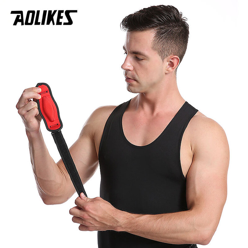 AOLIKES-دعامة كوع كرة السلة والجولف قابلة للتعديل ، حزام لاعب الجولف ، وسادات الكوع ، والألم الجانبية ، والتهاب اللقيمة ، 1 قطعة