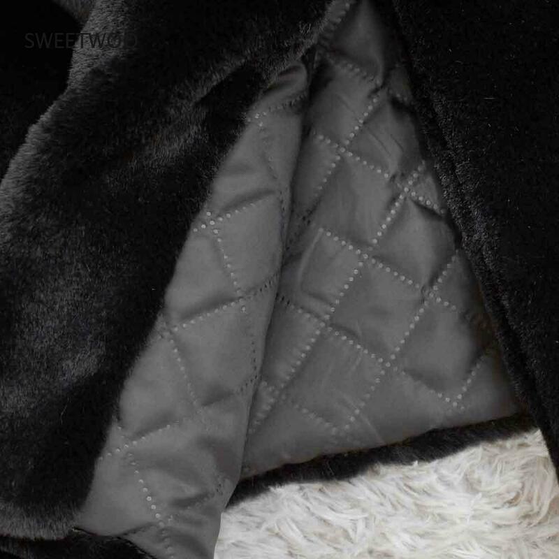 الشتاء النساء عالية الجودة معطف فرو الأرنب الصناعي الفاخرة معطف الفرو طويل فضفاض التلبيب المعطف سميكة الدافئة الإناث أفخم معاطف