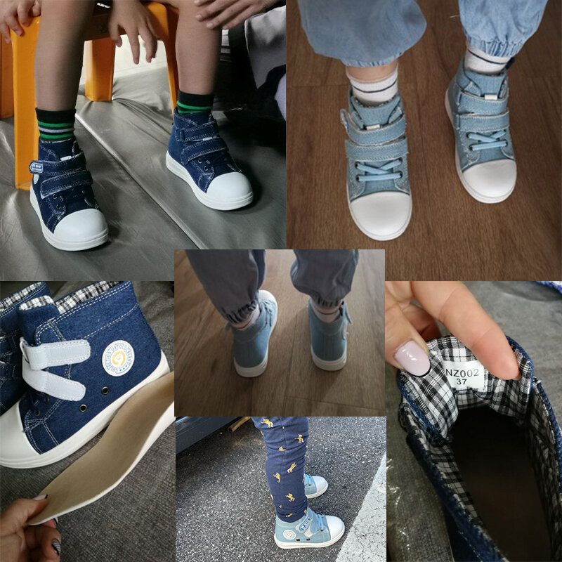 Ortoluckland الأطفال حذاء كاجوال قماش الدنيم الصيف الربيع العظام الأحذية للأطفال صبي الفتيات المدرسة رونينغ رياضي Bootie