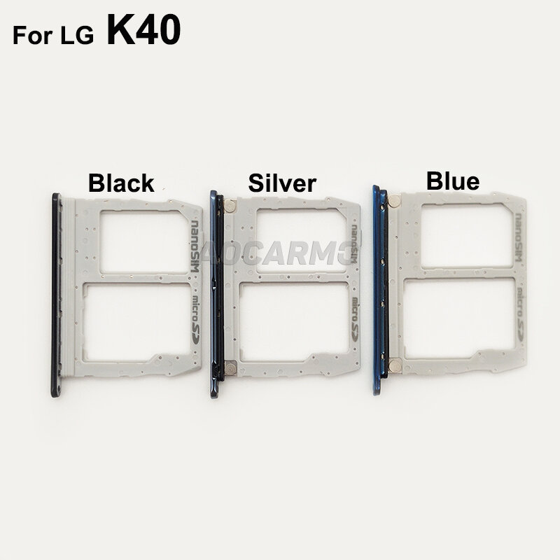 Aocarmo سيم بطاقة ل LG K40 X420EM SD ذاكرة مايكرو حامل نانو سيم صينية فتحة ل LG K12 + LG K12 زائد LG X4 (2019)