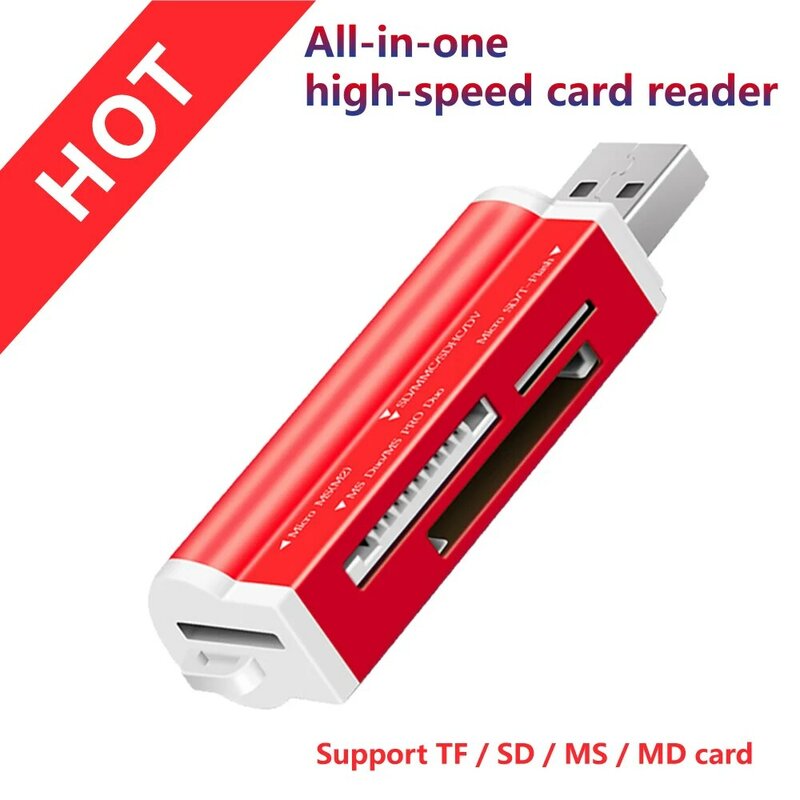 الذكية الكل في واحد قارئ بطاقات متعددة في 1 قارئ بطاقات SD/SDHC MMC/RS MMC TF/MicroSD MS/MS PRO/MS DUO M2 قارئ بطاقات