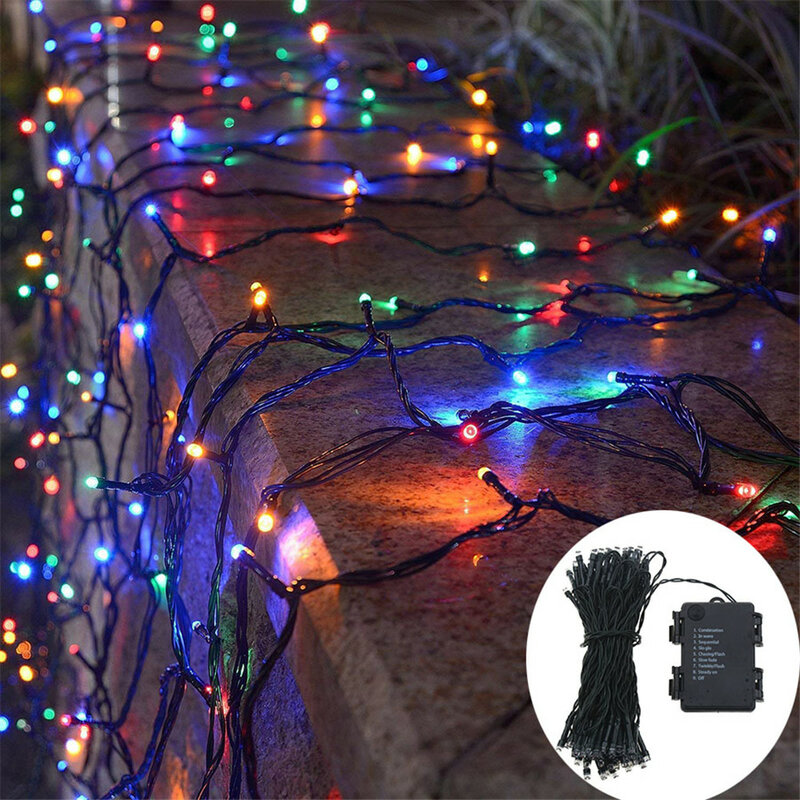 مقاوم للماء LED سلسلة الجنية أضواء ، بطارية تعمل ، ضوء عيد الميلاد ، ديكور في الهواء الطلق ، عطلة ، حفل زفاف ، 8 طرق ، 10 متر ، 20 متر