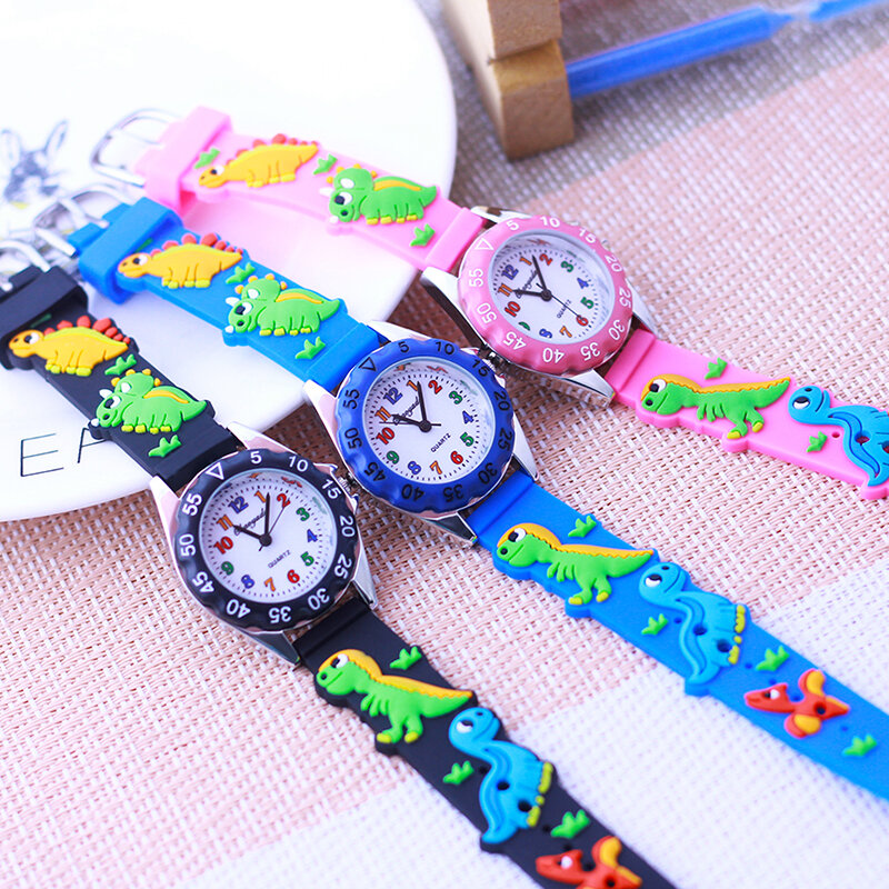 Chaoyada-ساعة كوارتز رقمية ملونة لصبي وفتاة ، لعبة أطفال ، ديناصور ، حزام سيليكون ، جديد ،