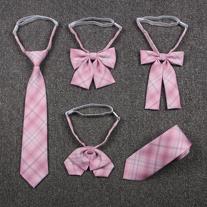 موحدة ربطة القوس فيونكة الوردي منقوشة التعادل اليابانية JK منقوشة ربطة القوس فيونكة طالب التعادل فتاة الذهن ربطة القوس فيونكة اكسسوارات
