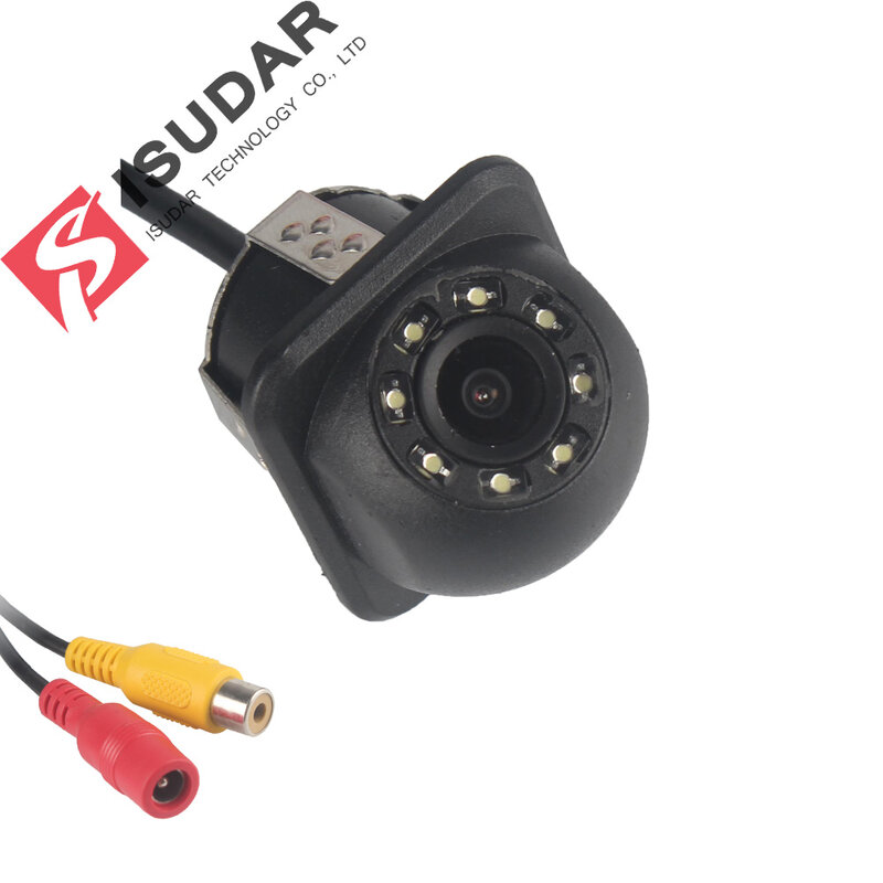 ايسودار كاميرا خلفية 8 LED HD مع رؤية ليلية 105 درجة مقاوم للماء عكس صورة الكاميرا اللون