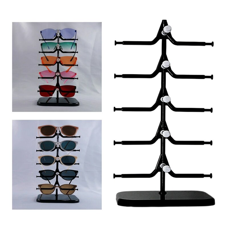 5 طبقات النظارات الشمسية قائم لعرض الأكواب حامل أرفف الرف لمدة 5 أزواج
