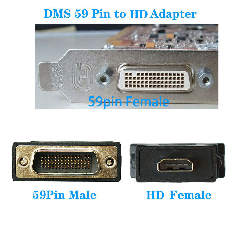 1 قطعة DMS-59 إلى محول HD 59 دبوس إلى HD متوافق ذكر إلى أنثى لبطاقة الفيديو