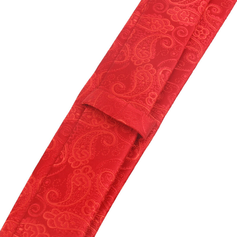 ربطة عنق جاكار حمراء نحيفة للرجال والنساء ، كلاسيكية ، عصرية ، نحيفة ، بيزلي ، للعريس ، حفلة ، زفاف