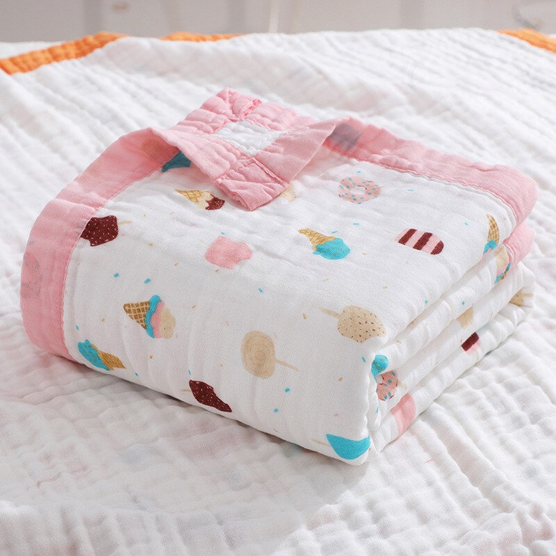 6 طبقات الشاش القطن الطفل تلقي بطانية الرضع الاطفال قماش للف الرضع بطانية النوم الدافئة لحاف غطاء السرير بطانية موسلين للأطفال