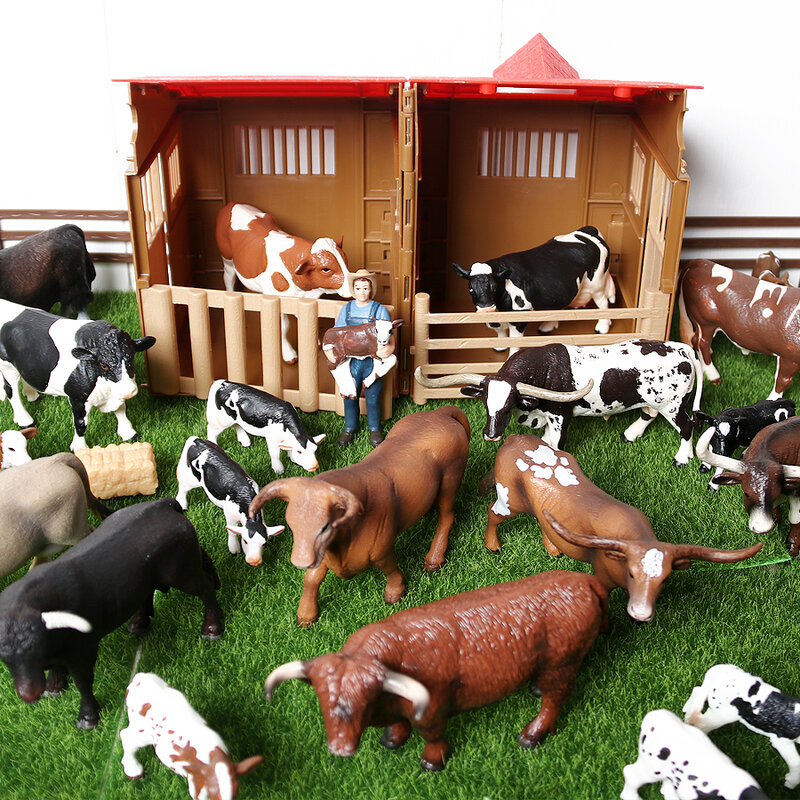 محاكاة نموذج مزرعة العالم الحيوان تمثال ، حليب البقر ، الماشية ، الثور ، العجل ، الياك ، Muskox ، لعبة تعليمية ، ديكور المنزل ، هدية للأطفال