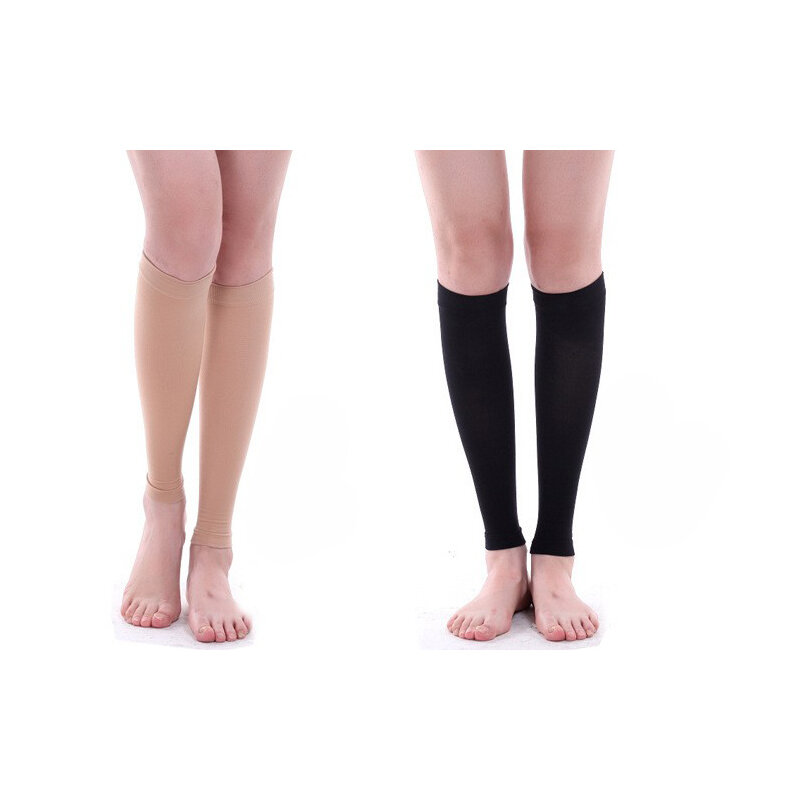 للجنسين جورب ضاغط طبي الجوارب العجل الأكمام مطاطا التمريض الجوارب الساق الرجال النساء دوالي الوريد تداول ضغط الجوارب