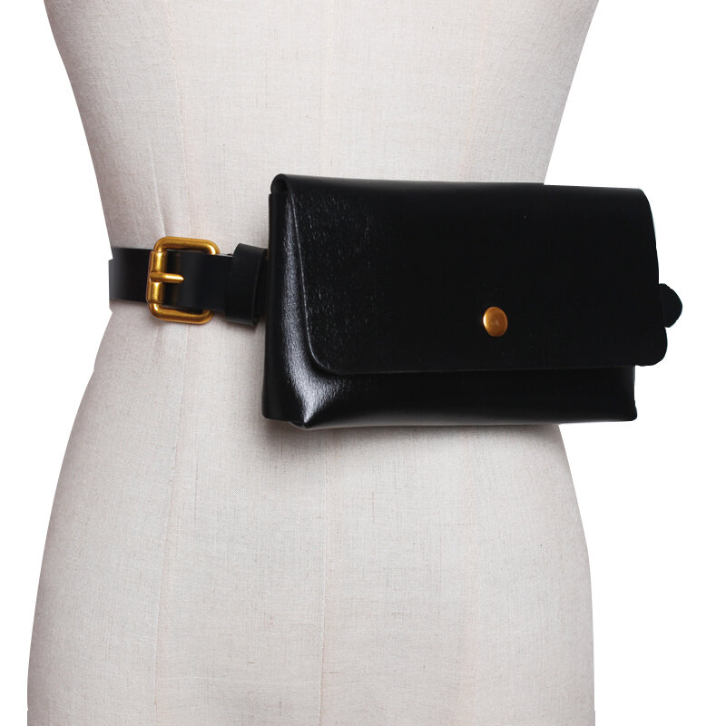 Pures-حقيبة يد جلدية مزدوجة الاستخدام للنساء ، حقيبة هاتف خلوي ، حزام قابل للفصل ، للجري