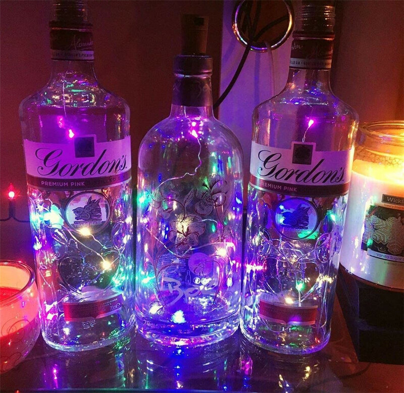 20 قطعة زجاجة نبيذ أضواء مع الفلين LED سلسلة ضوء الأسلاك النحاسية الجنية جارلاند أضواء عيد الميلاد عطلة ديكور حفلات الزواج
