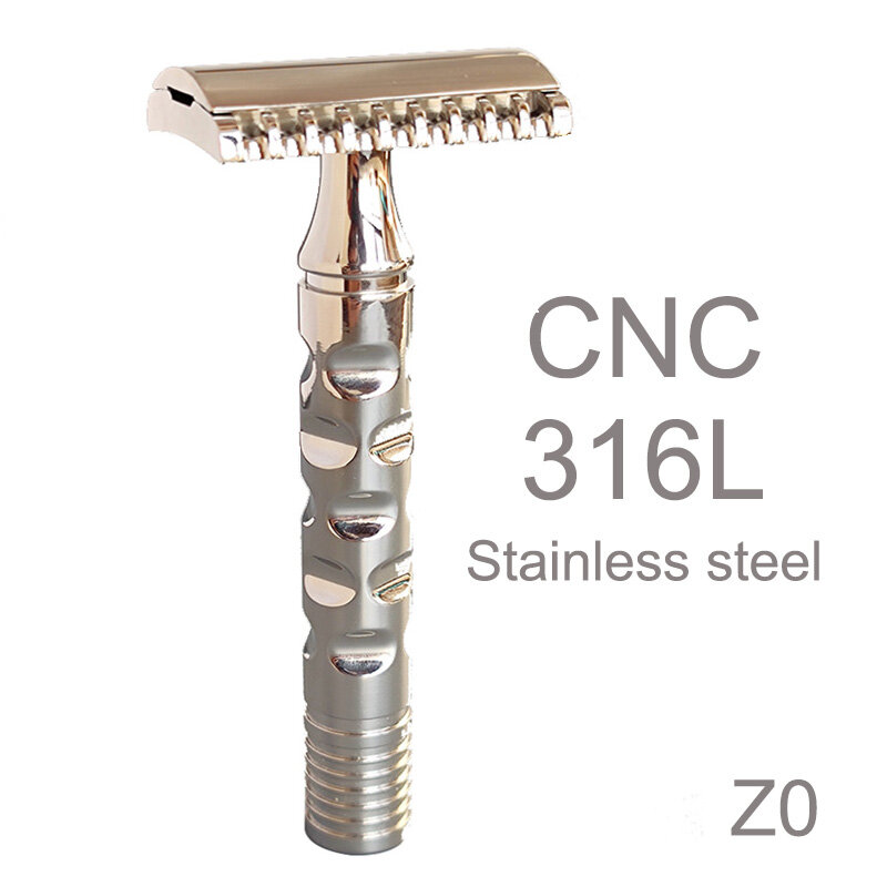 Dscosmetic-ماكينة حلاقة ذات حواف مزدوجة من الفولاذ المقاوم للصدأ ، آمنة ، Z0 ، 316L