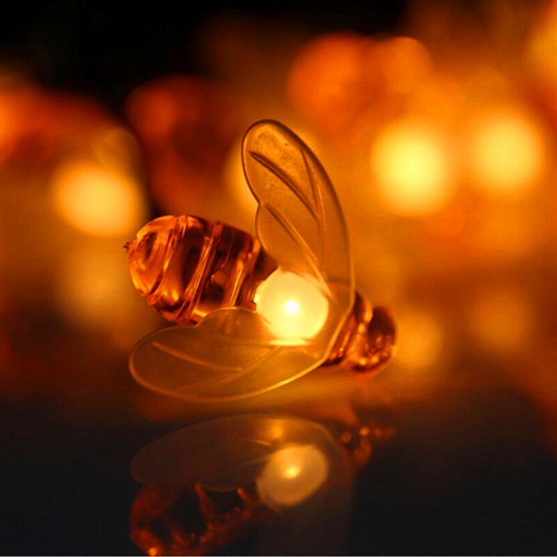 السنة الجديدة LED الشمسية النحل سلسلة أضواء في الهواء الطلق مصباح مقاوم للماء حديقة سياج الباحة عيد الميلاد جارلاند ضوء المناظر الطبيعية الديكور.