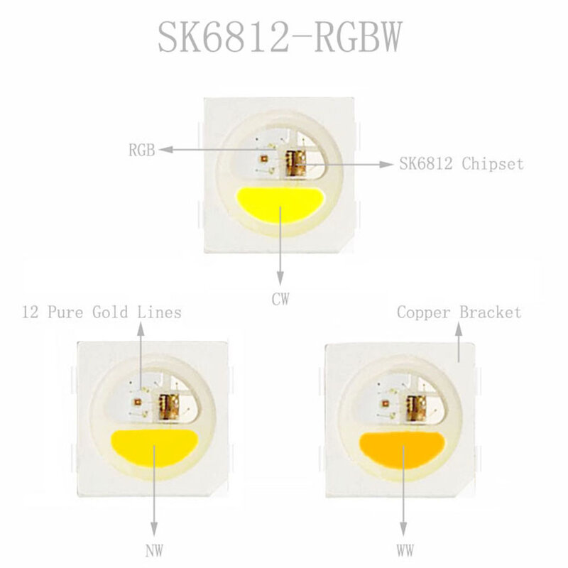 SK6812 RGBW Led قطاع ضوء 4 في 1 مماثلة WS2812B 30/60/144Leds/بكسل/م الفردية عنونة IC Led ضوء IP30/IP65/IP67 DC5