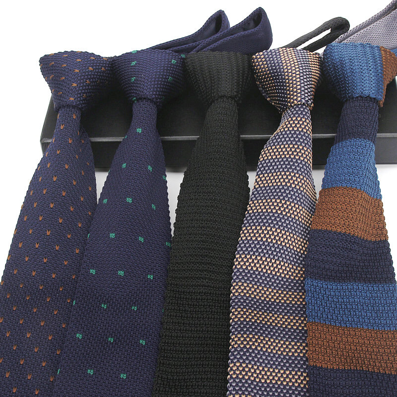 32 Color 6CM Men's Tie Casual Pointed Stripes Necktie Woolen Knitted Tie Wedding Party Formal Tie Knit Tie Gravata Festival Gift