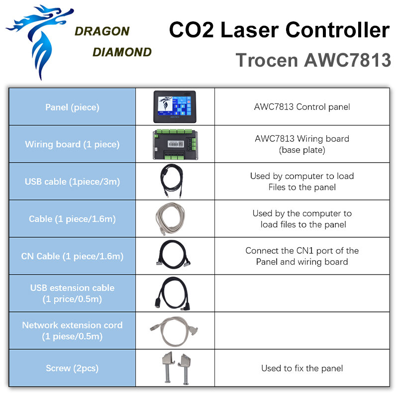 جهاز التحكم بالليزر الأصلي Trocen AWC7813 Co2 نظام DSP استبدال AWC708 ل AWC708s / AWC708c Lite/AWC708c plus/RD6442G/RD6445G