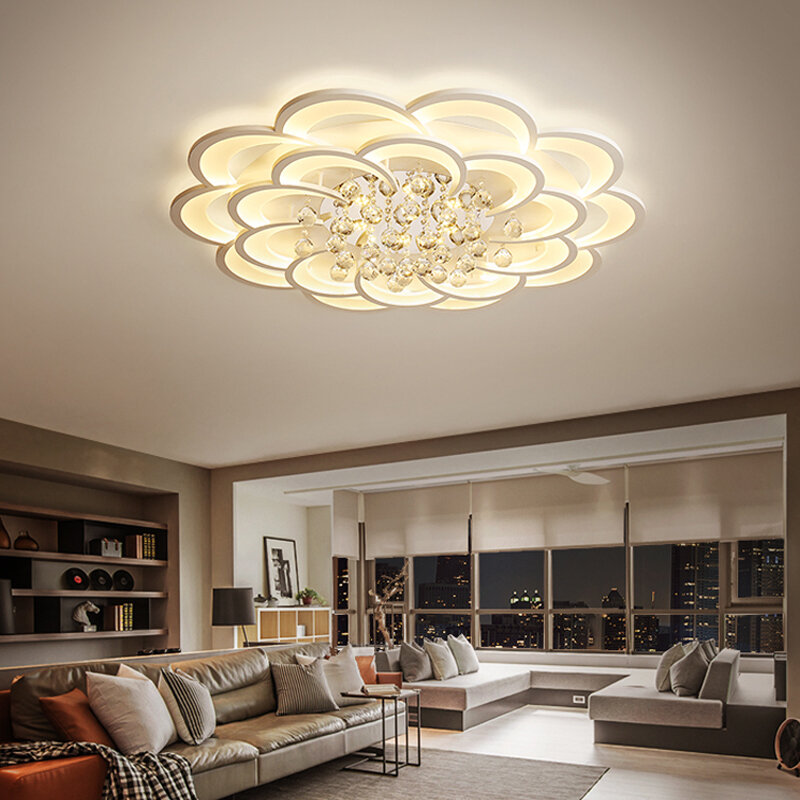 ثريا كريستال LED ، تصميم حديث ، إضاءة داخلية ، إضاءة سقف زخرفية ، مثالية لغرفة المعيشة أو غرفة النوم أو المطبخ.