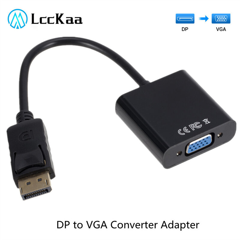 LccKaa DisplayPort عرض ميناء موانئ دبي لمحول VGA كابل الذكور إلى الإناث محول ل جهاز كمبيوتر شخصي محمول HDTV مراقب العارض