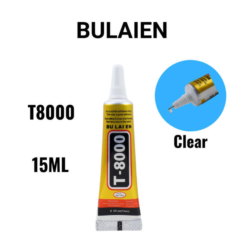 15 مللي متعددة الأغراض Bulaien T8000 لتقوم بها بنفسك الغراء المواد اللاصقة شفافة السائل الغراء إصلاح الهاتف المحمول الغراء
