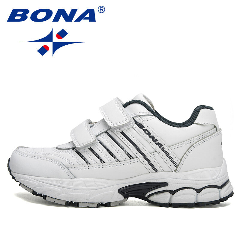 بونا 2023 المصممين الجدد أحذية الأطفال الجلدية الفتيات الرياضة الركض لينة منصة مسطحة أحذية غير رسمية الأولاد