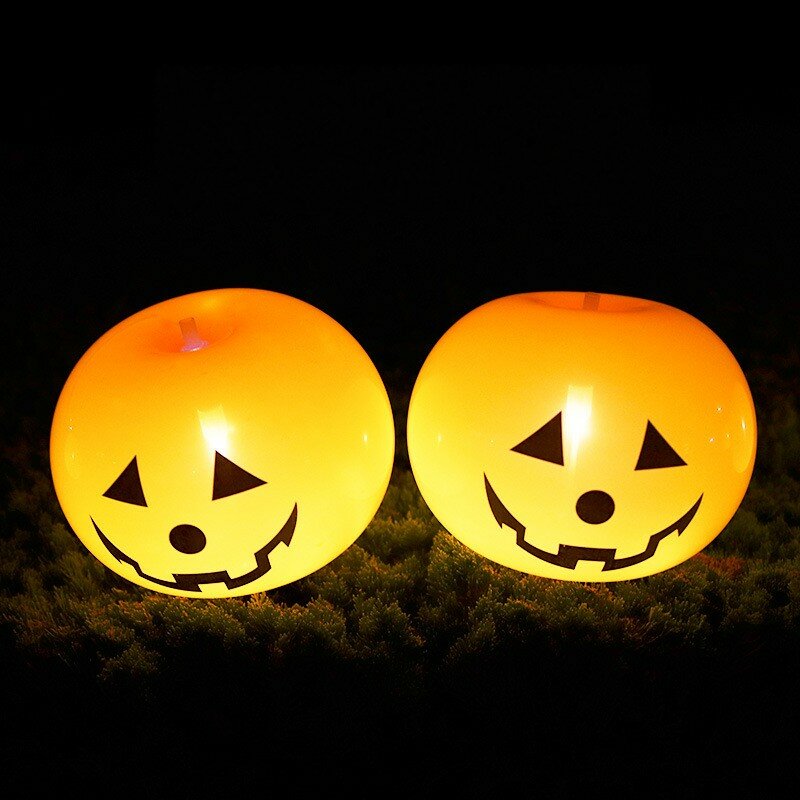 5 مجموعة/20 قطع الكرتون مصغرة هالوين بالونات اليقطين مع أضواء سريعة لعبة قابلة للنفخ هالوين زينة للمنزل في الهواء الطلق