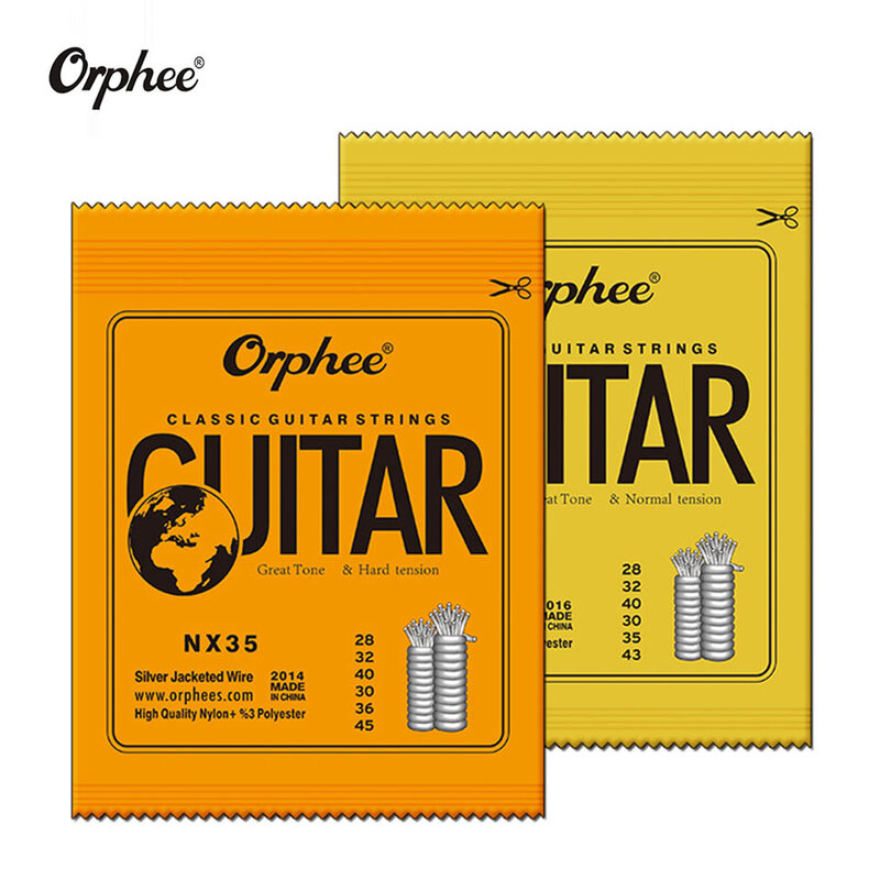 6 قطعة/المجموعة Orphee الغيتار الكلاسيكي سلاسل الفضة مطلي سلك النايلون سلاسل NX سلسلة ل الكلاسيكية الصوتية الغيتار الاكسسوارات