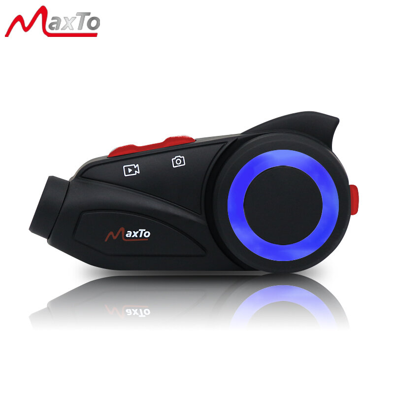 النسخة الإنجليزية Maxto M3S 2K HD فيديو مقاوم للماء دراجة نارية خوذة بلوتوث واي فاي إنترفون ركوب مسجل