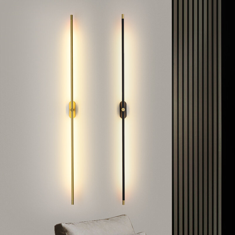 LED بسيط الجدار مصابيح طويلة قطاع الغلاف الجوي مصباح حائط الخلفية الديكور الحديثة الدرج الممر نوم السرير ضوء