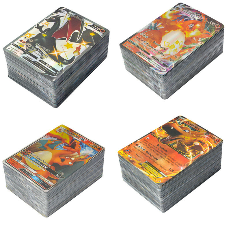 النسخة الفرنسية لعبة بطاقة معركة للأطفال ، ويضم فريق GX 80EX 60 TAG 50 VMAX 20 MEGA لعب ، مجموعة هدايا