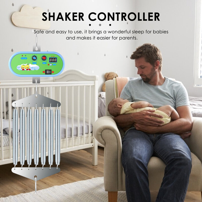 جهاز تحكم كهربائي أرجوحة للأطفال babyschaukle-Controller ، 2 زنبرك ، جهاز تحكم عن بعد ، حامل زنبركي للمحرك ، مؤقت قابل للتعديل ، بدون ضوضاء