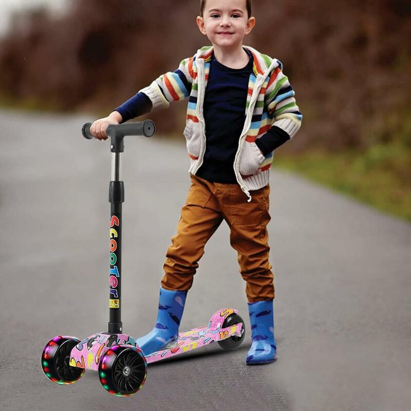 سكوتر أطفال قابل للطي 3 عجلات سكوتر للأطفال الصغار 3-12 سنة مع ارتفاع قابل للتعديل خفيفة الوزن سكوتر هدية