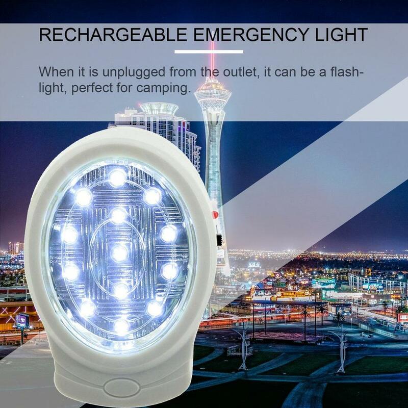 2 واط 13 LED قابلة للشحن ضوء الطوارئ المنزلية التلقائي انقطاع التيار الكهربائي المصباح الكهربي ضوء الليل 110-240 فولت الولايات المتحدة التوصيل