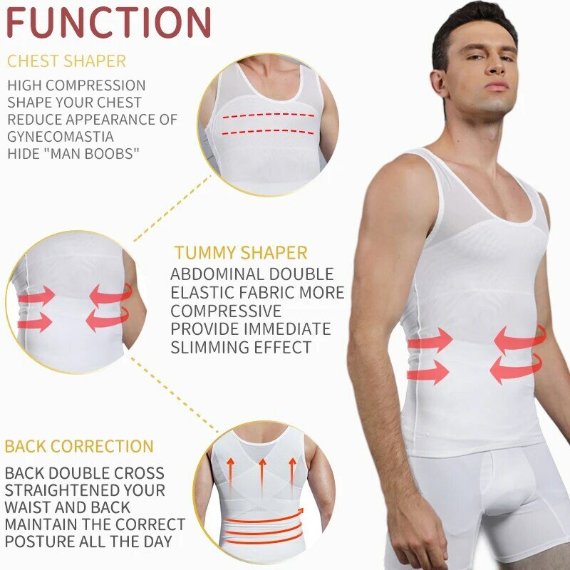 مشد تنحيف البطن للرجال ، قمصان ضغط ، مشد لتقليل الخصر ، حزام لياقة بدنية