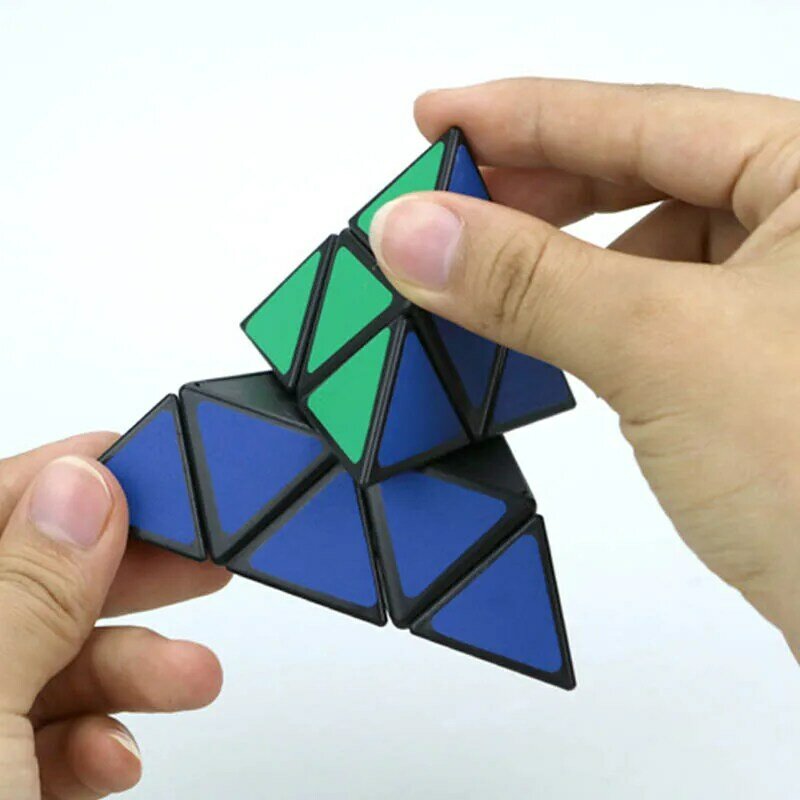 لعبة مكعبات الهرم السحرية 3x3 Cubo Magico للأطفال لعبة تطوير فكرية تعليمية 3x3x3 ألعاب ألغاز هرمية للأطفال