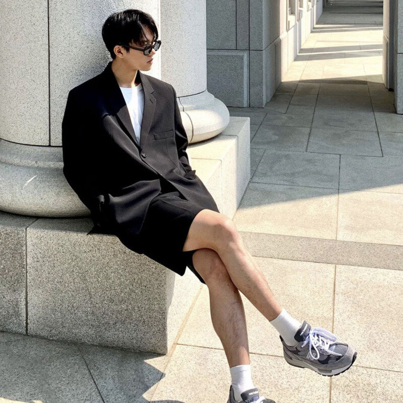 الصيف الكورية السراويل الرجال الموضة بلون الأعمال فستان غير رسمي السراويل الرجال الشارع الشهير البرية فضفاضة دعوى السراويل الرجال M-XL