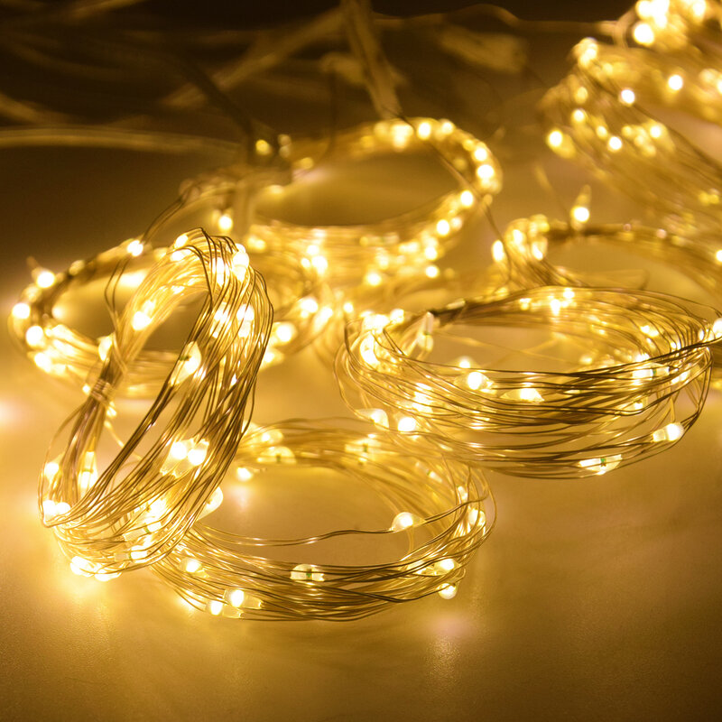 عيد الميلاد عطلة LED أضواء الديكور الجنية غرفة نوم سلسلة جارلاند الإضاءة عن بعد الستار أضواء مع جهاز التحكم عن بعد