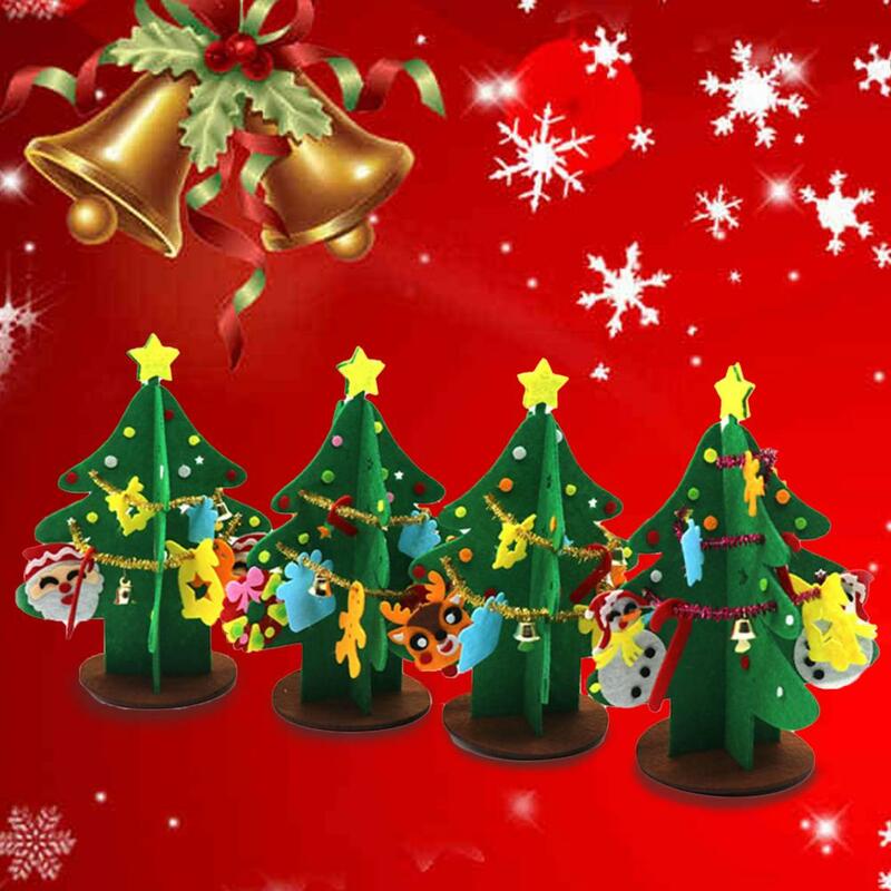 1 مجموعة شجرة عيد الميلاد الحرفية التجمع بسهولة الزخرفية غير المنسوجة النسيج DIY بها بنفسك مثيرة للاهتمام اليدوية شجرة عيد الميلاد الحرفية عدة ل Fes