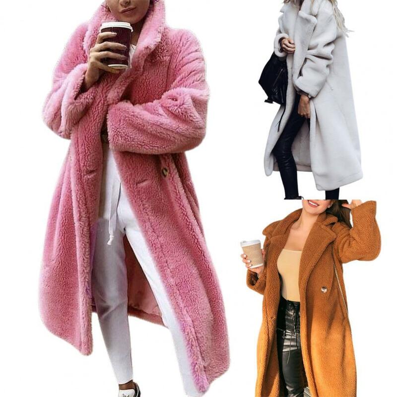 معطف طويل دافئ ارتداء مقاومة أفخم المرأة سترة معطف الشتاء ملابس خارجية للخارجية
