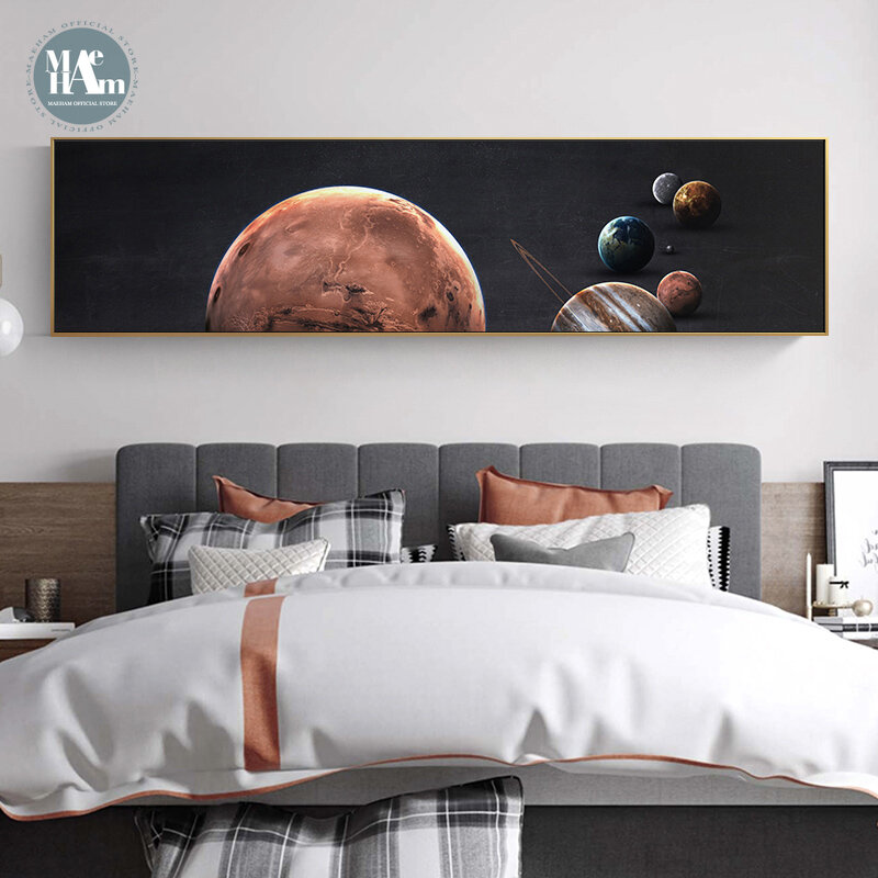 الشمال كوكب الفضاء رائد الفضاء طويل الصورة جدار ملصق اللوحة غرفة المعيشة غرفة نوم رئيس قماش اللوحة جدار الفن جدارية