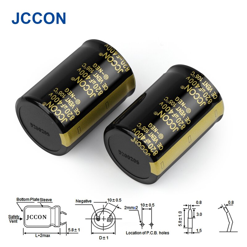JCCON 25V 63V 80V 200V 450V الصوت مُكثَّف كهربائيًا 100 فائق التوهج 150 فائق التوهج 180 فائق التوهج 220 فائق التوهج ل الصوت ايفي مكبر للصوت عالية التردد منخفضة ESR