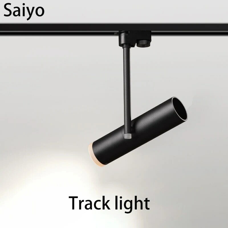 Saiyo Led أضواء المسارات الألومنيوم مصابيح كشاف صغيرة الحجم السكك الحديدية 7 واط 12 واط قابل للتعديل COB نظام تعليق في السقف للمطبخ مخزن إضاءة داخلية